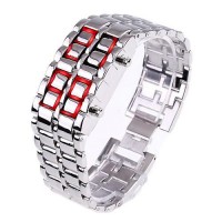 Годинник-браслет Led Watch Iron Samurai, Сріблястий з червоними світлодіодами ( IBW012SR ) Годинник-браслет Led Watch Iron Samurai, Сріблястий з червоними світлодіодами ( IBW012SR )