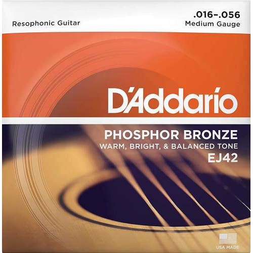Струни для акустичної гітари D'Addario EJ42 Phosphor Bronze Medium Resophonic Guitar 16/56 Струни для акустичної гітари D'Addario EJ42 Phosphor Bronze Medium Resophonic Guitar 16/56