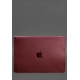 Шкіряний чохол-конверт на магнітах для MacBook 16 дюйм Бордовий Crazy Horse BlankNote