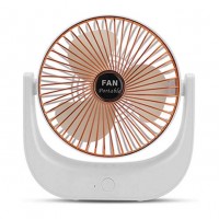Настільний вентилятор безшумний акумуляторний Portable Fan F138 Біло-мідний