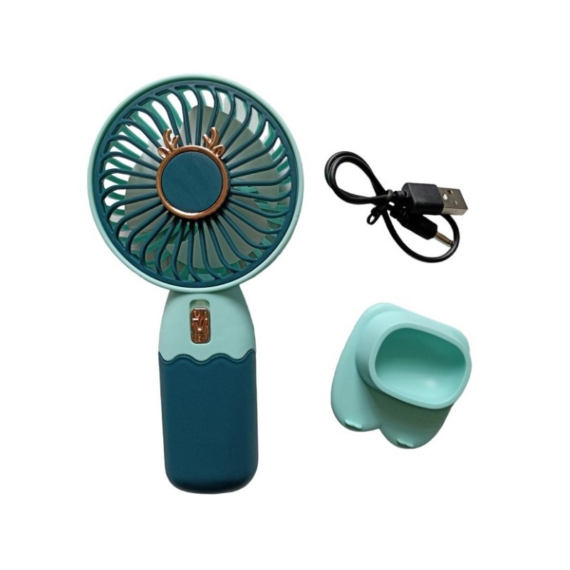 Вентилятор ручний акумуляторний Mini Fan ZB088C USB Синьо-бірюзовий