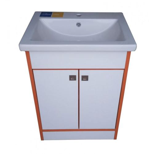 Тумба Mikola-M пластик 3.0 Orange з умивальником Como 70 см Тумба Mikola-M пластик 3.0 Orange з умивальником Como 70 см