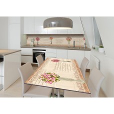 Наклейка 3Д вінілова на стіл Zatarga «Пам'ятний букет» 600х1200 мм для будинків, квартир, столів, кав'ярень.