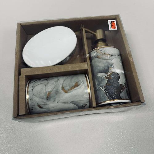 Набір для ванної кімнати Bona Di 853-173 3 предмети Сірий мармур
