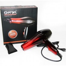Професійний фен для укладання та сушіння волосся Gemei GM-1719 Чорний з червоним