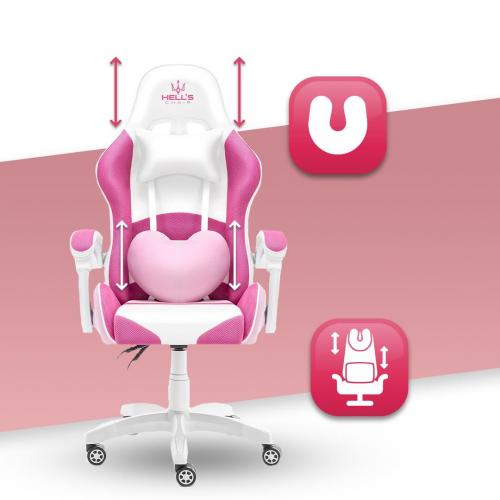 Комп'ютерне крісло Hell's Rainbow Pink тканина Комп'ютерне крісло Hell's Rainbow Pink тканина