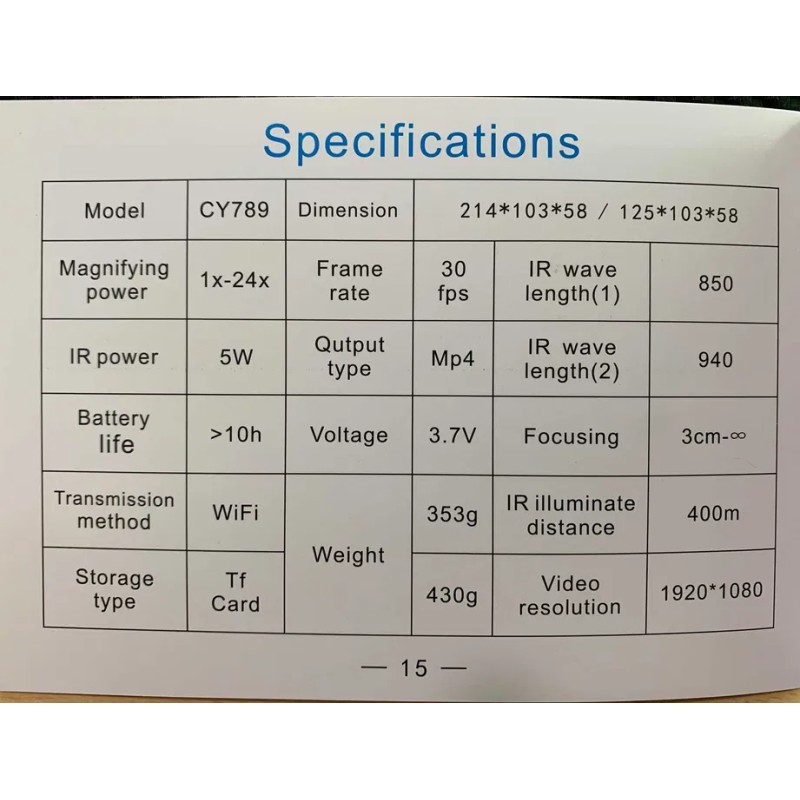 Монокуляр нічного бачення Henbaker CY789 до 400 м + Wi-Fi