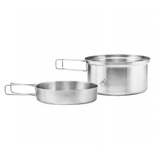 Набір посуду з нержавіючої сталі Terra Incognita Pot Pan Set M для 2х осіб 1.4/0.6 л Сірий (TI-PotPanM)