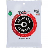 Струни для акустичної гітари Martin MA530T 92/8 Lifespan Treated Phosphor Bronze Extra Light Authentic Acoustic Guitar Strings Струни для акустичної гітари Martin MA530T 92/8 Lifespan Treated Phosphor Bronze Extra Light Authentic Acoustic Guitar Strings