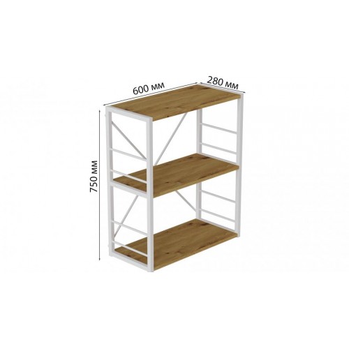 Етажерка 3/60 Ferrum-decor Серії Конект 73x60x28 Білий ДСП Дуб Артізан 16 мм в інтернет супермаркеті PbayMarket!