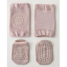 Набір наколінників та шкарпеток дитячих для повзання малюків Hoz Children Knee One Size Light Rose (SK001587)
