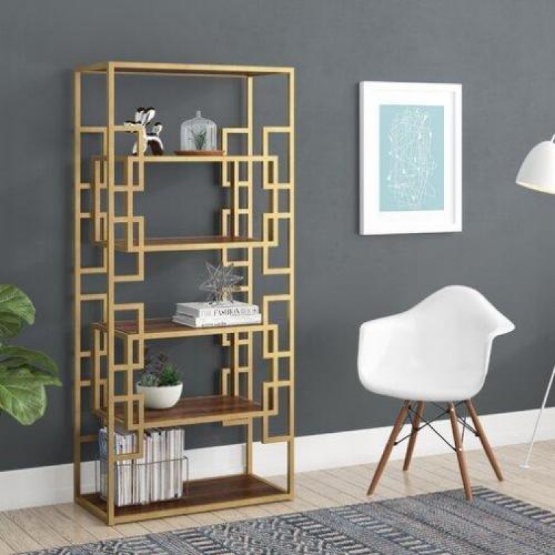 Стелаж для зберігання в стилі Loft Золотий NS-1839 2080x1150x450 мм
