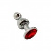 Металева анальна пробка Wooomy Lollypop Double Ball Metal Plug Red S, діаметр 2,8 см, довжина 8,5 см в інтернет супермаркеті PbayMarket!