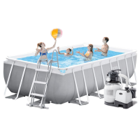 Каркасний басейн Intex 26792-6, 488 x 244 x 107 см (7 900 л/год, драбина, тент, підстилка)