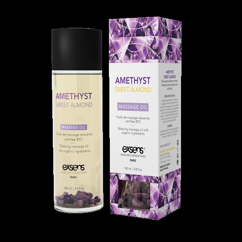 Масажна олія EXSENS Amethyst Sweet Almond (розслаблювальна, з аметистом) 100мл, натуральна в інтернет супермаркеті PbayMarket!