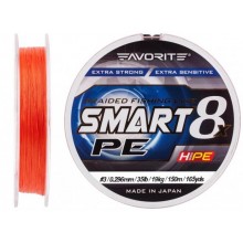 Шнур Favorite Smart PE 8x 150м #3.0/0.296mm 35lb/19kg Червоний (1013-1693.10.87)