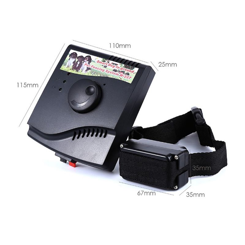 Електронний паркан для собак з 2ма нашийниками на батарейці Крона Pet W-227B, провідний