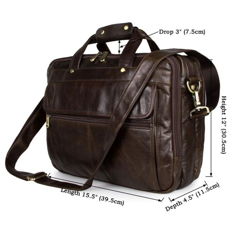 Сумка чоловіча Vintage 14247 для ноутбука з діагоналлю 15.6 дюйма Коричнева, Коричневий