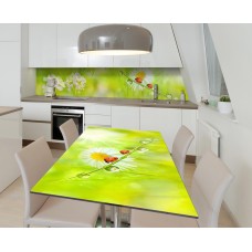 Наклейка 3Д вінілова на стіл Zatarga «Ранкова роса» 650х1200 мм для будинків, квартир, столів, кав'ярень.