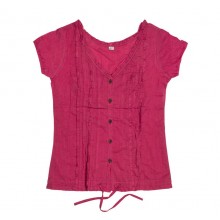 Блуза з коротким рукавом Karma Bianca Top Коттон Розмір S Пурпурово-рожевий (20176)