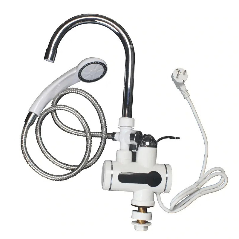 Проточний водонагрівач + ДУШ електричний на кран змішувач з екраном VI Під'єднання знизу