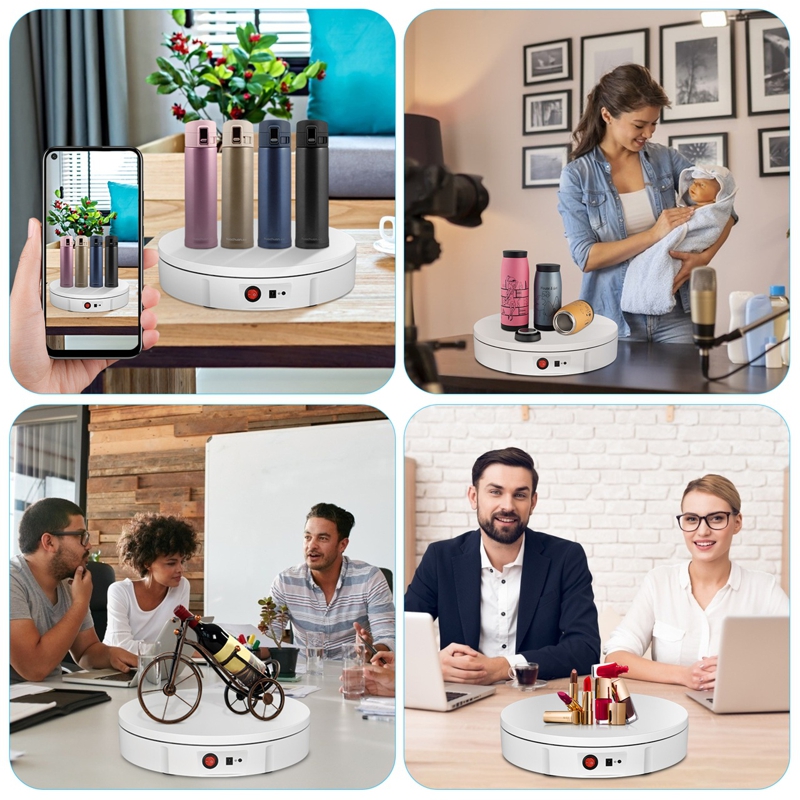 Поворотний стіл для предметної фотозйомки предметів до 100 кг Nectronix 30B, діаметром 30 см, білий