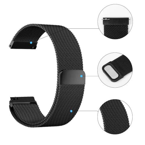 Ремінець сталевий BeWatch міланська петля шириною 22 мм Чорний (1020201.u) Ремінець сталевий BeWatch міланська петля шириною 22 мм Чорний (1020201.u)