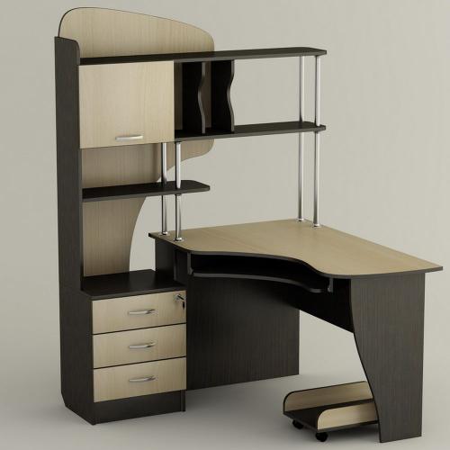 Стіл комп'ютерний Тиса Мебель СК-22 Венге Молочний 1778x1200x1240 мм Стіл комп'ютерний Тиса Мебель СК-22 Венге Молочний 1778x1200x1240 мм