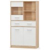 Пенал вітрина Меблі Сервіс 1В2Д1Ш Типс Дуб Самоа Білий (5435624)