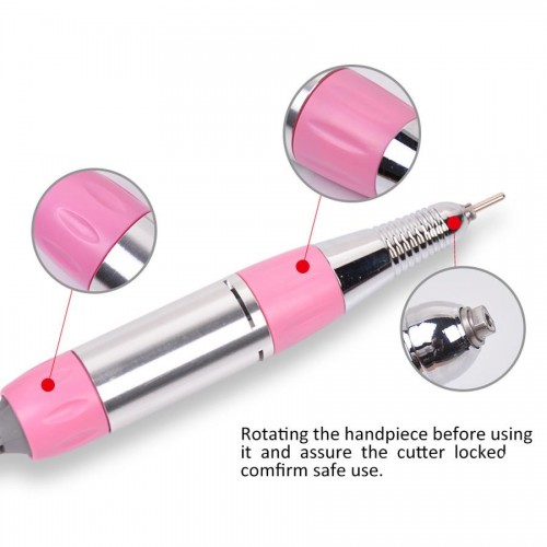 Машинка-фрезер для манікюру педикюру з педаллю Beauty nail 8-1DM/211 30Ват 35т об/хв для корекції штучних нігтів Рожева
