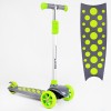 Самокат триколісне світло деки та коліс знімне кермо Best Scooter MAXI 60 кг Green and grey (114441)
