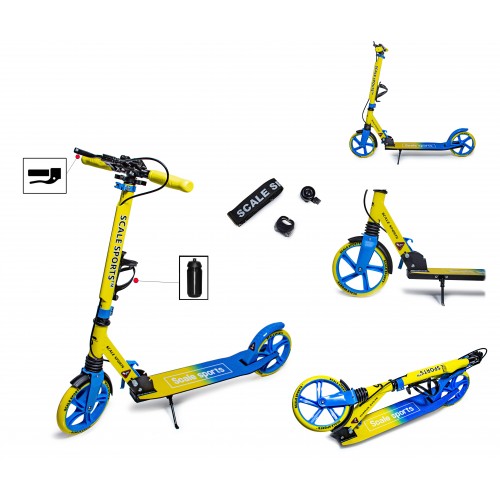 Двоколісний самокат Scale Sports SS-80, складане, ручне гальмо, Led-ліхтарик. Yellow and blue (966353580) Двоколісний самокат Scale Sports SS-80, складане, ручне гальмо, Led-ліхтарик. Yellow and blue (966353580)