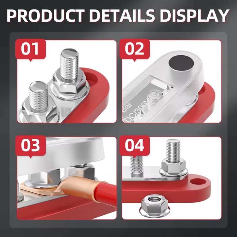 Комплект розподільчих блоків з шиною Bus Bar з 5-ю шпильками М6 для з'єднання кабелів 150А, 48 VDC/300VAC