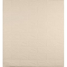Самоклеюча декоративна 3D панель 3D Loft під цеглу кольору слонової кістки 700x770x3 мм