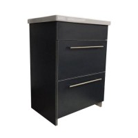 Тумба пластикова Mikola-M Антрацит 2.0 60 см з висувними ящиками з прямокутним умивальником Тумба пластикова Mikola-M Антрацит 2.0 60 см з висувними ящиками з прямокутним умивальником