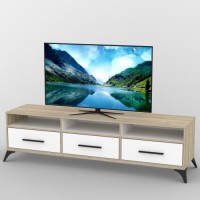 Тумба під телевізор Тиса Мебель ТВ-355 Дуб сонома Білий 50x54x190 см Тумба під телевізор Тиса Мебель ТВ-355 Дуб сонома Білий 50x54x190 см