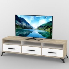 Тумба під телевізор Тиса Мебель ТВ-355 Дуб сонома Білий 50x54x190 см