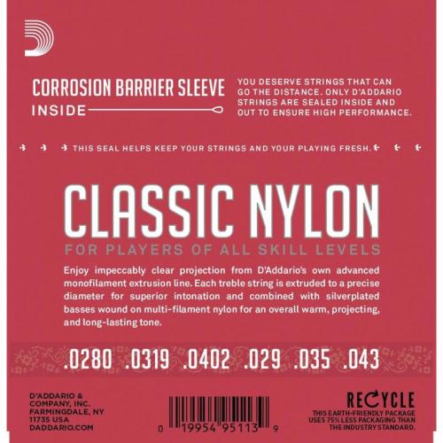 Струни для класичної гітари D'Addario EJ27N Student Nylon Струни для класичної гітари D'Addario EJ27N Student Nylon