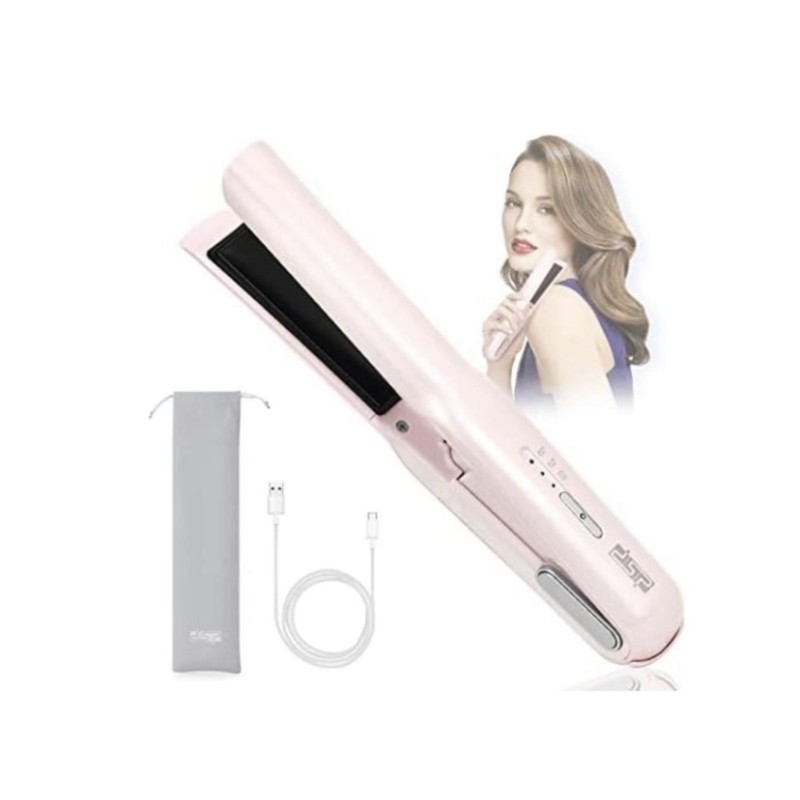 Праска випрямляч для волосся бездротовий акумуляторний DSP 10249 10 Вт Рожевий