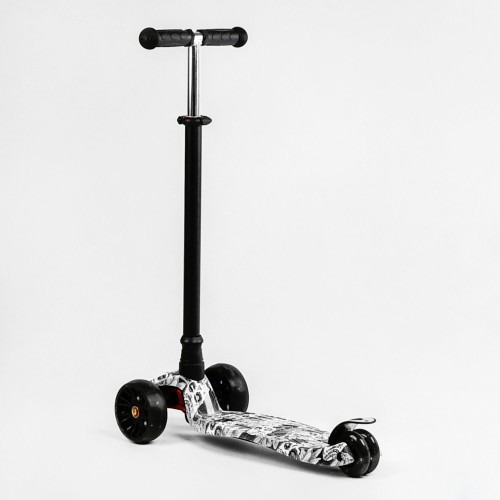 Самокат Best Scooter MAXI S 4 колеса PU СВІТЛО Skulls and flowers 60 кг Різнокольоровий (111817)