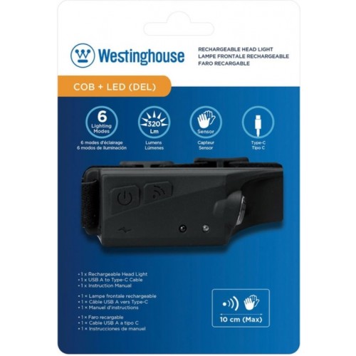 Ліхтар налобний акумуляторний з сенсором Westinghouse LED+COB WF218