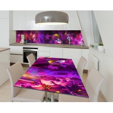 Наклейка вінілова 3Д на стіл Zatarga «Спалахи фіолетового вогню» 650х1200 мм (Z184092/1st)