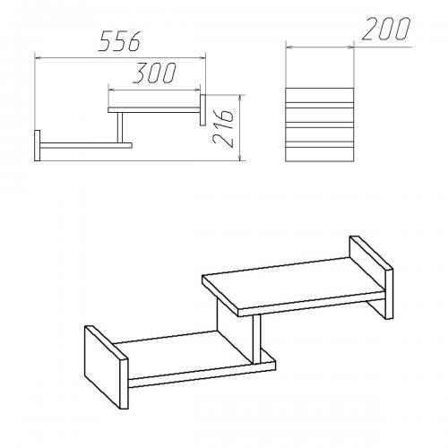 Полиця настінна П 13 Компанит Венге