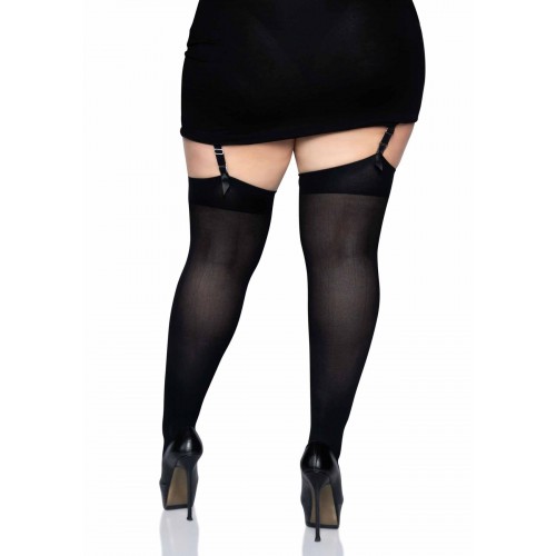 Щільні непрозорі панчохи Leg Avenue Nylon Thigh Highs Black, plus size в інтернет супермаркеті PbayMarket!