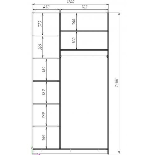 Шафа-купе ViAnt Light 120х60х240 см Венге (9726) Шафа-купе ViAnt Light 120х60х240 см Венге (9726)