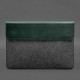 Чохол-конверт із клапаном шкіра+фетр для MacBook 13 Зелений Crazy Horse BlankNote