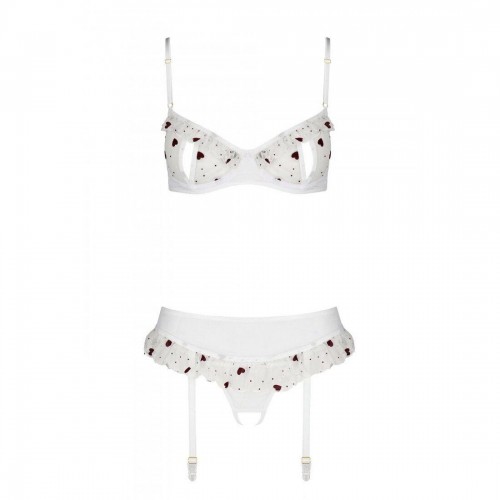 Сексуальний комплект з поясом для панчіх LOVELIA SET white XXL/XXXL - Passion в інтернет супермаркеті PbayMarket!