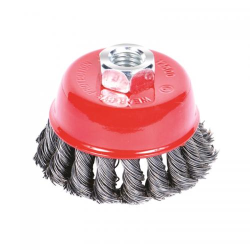 Щітка дротяна чашеподібна Ø85мм М14×2мм (сталева кручена) SIGMA (9026081) Щітка дротяна чашеподібна Ø85мм М14×2мм (сталева кручена) SIGMA (9026081)