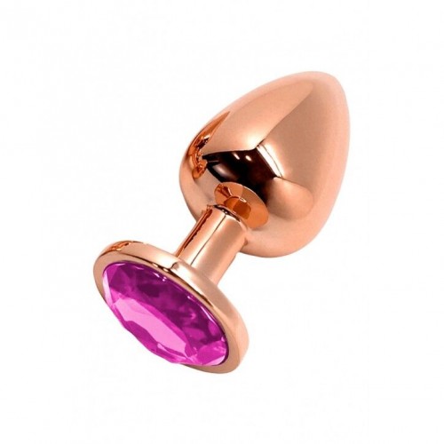 Металева анальна пробка Wooomy Tralalo Rose Gold Metal Plug Magenta L, діаметр 4 см, довжина 9 см в інтернет супермаркеті PbayMarket!