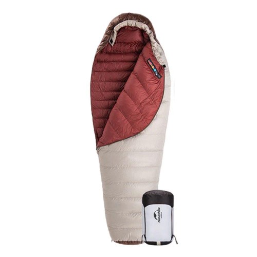 Спальний мішок з натуральним пухом Naturehike Snowbird NH20YD001 L 205x80 см Коричневий (2241557739)
